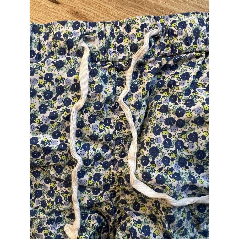 J Crew Shorts Wm‎ XS Blue Floral Drawstring Elastic Waist Lounge Summer Coquette - Picture 2 of 5